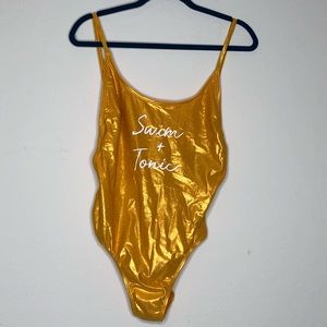 Metallic One Piece Bathing Suit